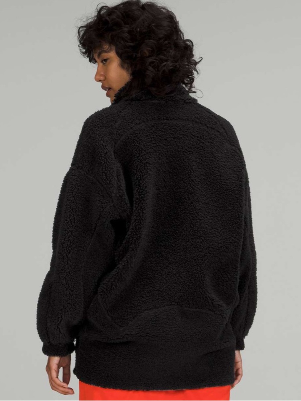 Lululemon Long Textured Fleece Jacket in Black Size 2 - Picture 4 of 10